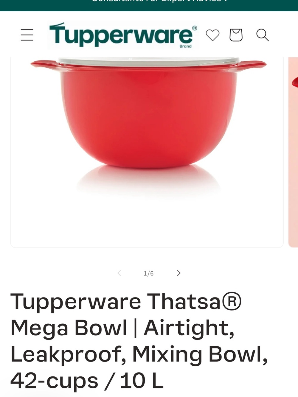 Tupperware Red Thatsa® Mega Bowl – Airtight Mixing Bowl